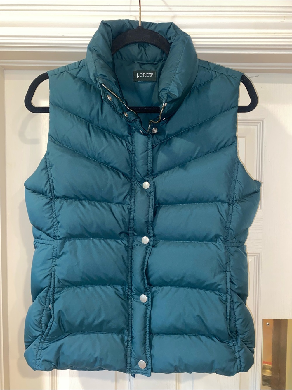 J. Crew Teal Quilted Down Puffer Vest